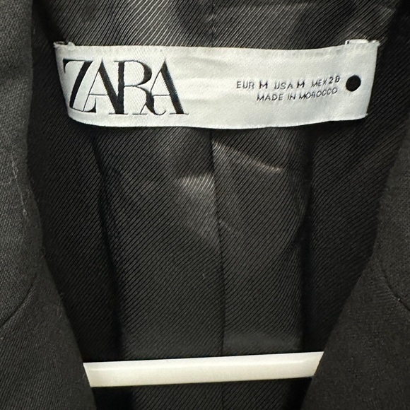 Zara Black Rouched Arm Two Button Blazer Women’s Size Medium - Picture 5 of 6
